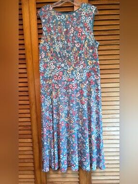 London Style Collection Sleeveless Floral Fit & Flare Midi Dress Womens Size 16